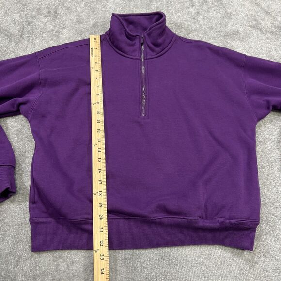 Fabletics Women’s 1/4 Zip Sweatshirt Pullover Size Large Purple Athleisure - Picture 6 of 12